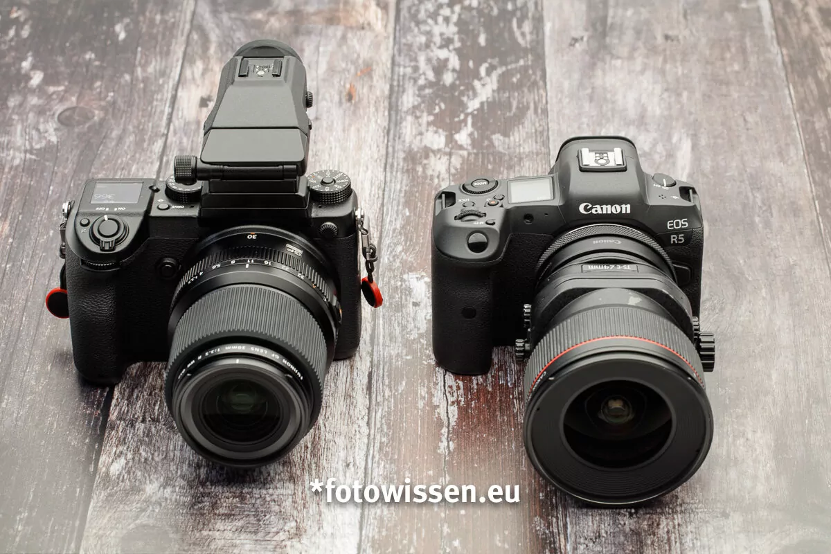 Vergleich Canon EOS R5 versus Fujifilm GFX 50s